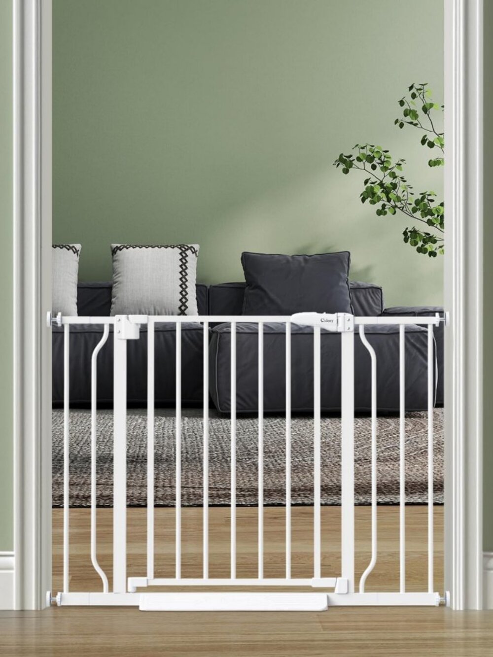 Auto Close Baby Gate, 29"-40" Adjustable Dog Gate for Indoor Stairs & Doorways
